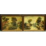 A Christopher A pair, Lake and River scenes with fishermen signed,
