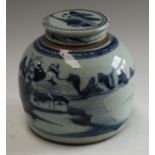 A 19th century Chinese blue and white ginger jar and cover
