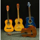 An acoustic guitar, Guvnor, soft case; others, a Herald model HL34; an Admira and Keller, Malaga,