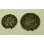 Coins - a George III 1816 shilling;