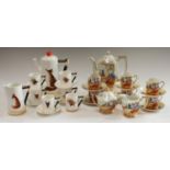 A Royal Doulton coffee set for six, Reynard the Fox, hand painted, Rd.