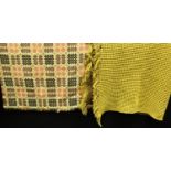 Textiles - a Welsh wool tapestry reversible blanket,