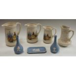 A pair of Wedgwood Jasperware bottle vases,