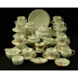 A Royal Crown Derby Posies pattern bachelors teapot, six teacups and saucers, six tea plates,