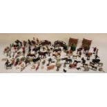 Britains Toys - a cold painted lead farmyard collection, inc two cottages, assorted Cows, Horse,
