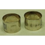 A substantial silver napkin ring, London 1971, 66g; another,