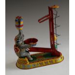 Toys and Juvenalia - a late 20th century German tin plate mechanical clockwork performing circus