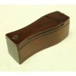 A 19th century treen puzzle snuff box as a coffin, 8.5cm long, c.