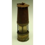 A brass based miner's lamp, Protector Lamp and Lighting Co,