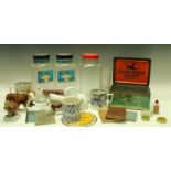 Boxes and Objects - advertising including glass shop display sweet jars, tins,