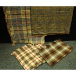 Textiles - a woollen travel/picnic rug;