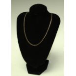 A 9ct gold flat link necklace, 4.