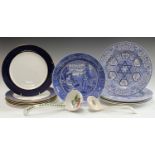 A set of five Spode The Judaica Collection blue and white transfer printed plates,