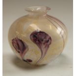 A Jonathan Harris, Ironbridge, studio glass compressed ovoid vase,