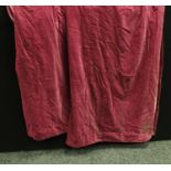 Textiles - a large pair of purple velvet lined curtains
