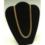 A 9ct gold curb link chain, 71.