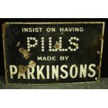 An enamelled sign,