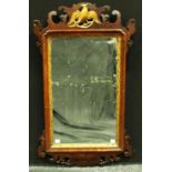 A George III design Vauxhall looking glass, rectangular mirror plate,