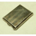 A George V silver pocket match book case,