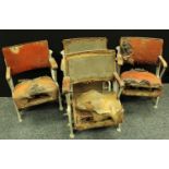 A set of four early-mid 20th century theatre/cinema chairs, Patersons Ltd,