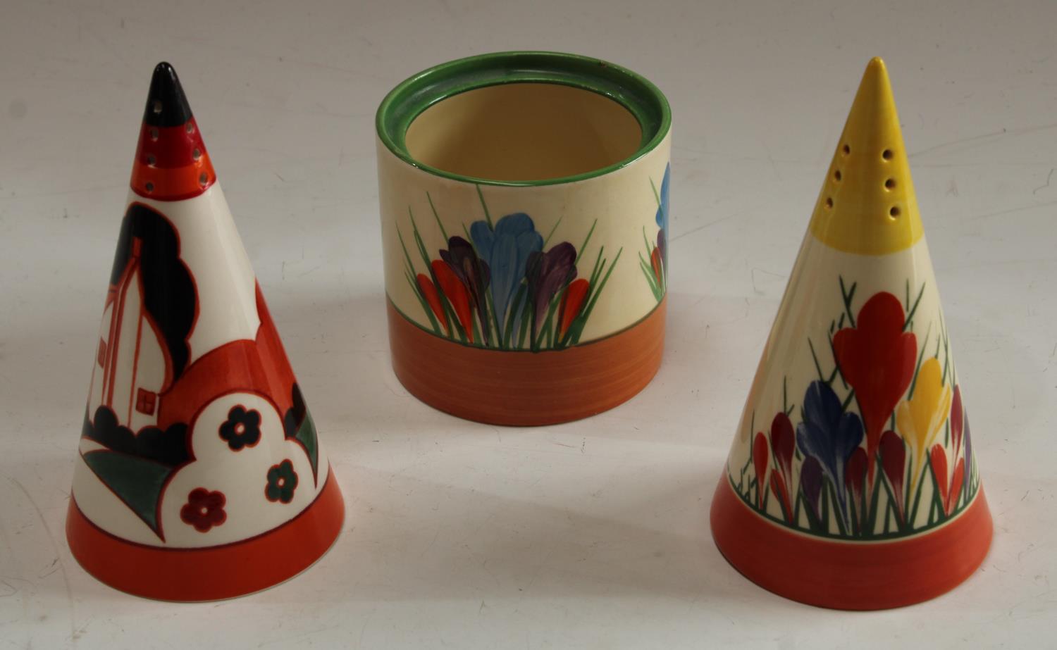 A Clarice Cliff Crocus pattern preserve jar,