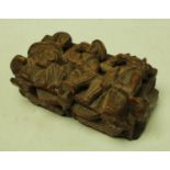 A large carved treen table snuff box circa 1860.