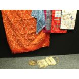 Textiles - an Italian silk scarf; an RSPB butteryfly scarf; other ladys' silk scarves;