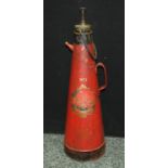 An unusual gilded conical fire extinguisher number 1,