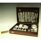 A set of Arthur Price silver plated flatware for six, complete, fitted mahogany case,