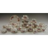 A Royal Crown Derby Posie pattern tea set, comprising bachelor's teapot, sucrier and cover,