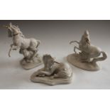 A Franklin Mint bisque model, Unicorn, The Spirit of Romance, by David Cornell,