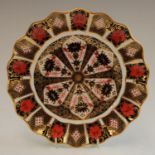 A Royal Crown Derby 1128 Imari pattern wavy edge plate