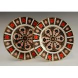 A pair of Royal Crown Derby Imari palette 1128 pattern side plates, 23cm, printed marks,