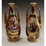 A pair of 19th century 'Vienna' vases,