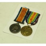 Medals, World War I, a pair, British War and Victory, named to M-337654 Pte Ernest W Farmer,