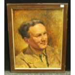 Ronald Way Portrait of an Officer, 100 Squadron Hemswell signed,