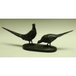 A dark patinated bronze, Pheasants, marked in the maquette, Prof Poertzel, Berlin '61,