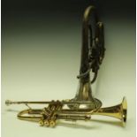 A brass trumpet;