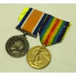 Medals, World War I, a pair, British War and Victory, named to 184433 Gnr W H Harris,