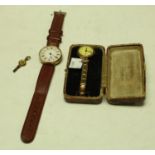 A lady's 9ct gold watch;