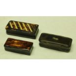 A George III rectangular horn snuff box,