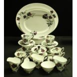 A Royal Albert Masquerade pattern part dinner and tea service, printed marks; others,