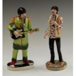 A pair of Lorna Bailey The Beatles figures, John Lennon in Sgt Pepper's green outfit, USA Special,