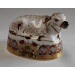 A Royal Crown Derby paperweight, Water Buffalo, gold stopper,