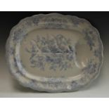 A large 19th century blue and white meat dish