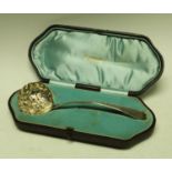An George IV/William IV silver sifter, cased, hallmarked,
