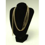 A 9ct gold muff chain, 44.