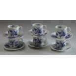 A Royal Crown Derby Posie Blue pattern coffee set for six,