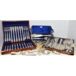 Flatware - a silver plated Kings Pattern cutlery including table knives, forks, dessert knives,