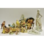 Decorative ceramics - Hummel Goebel umbrella; Worcester birds; Nao geese,